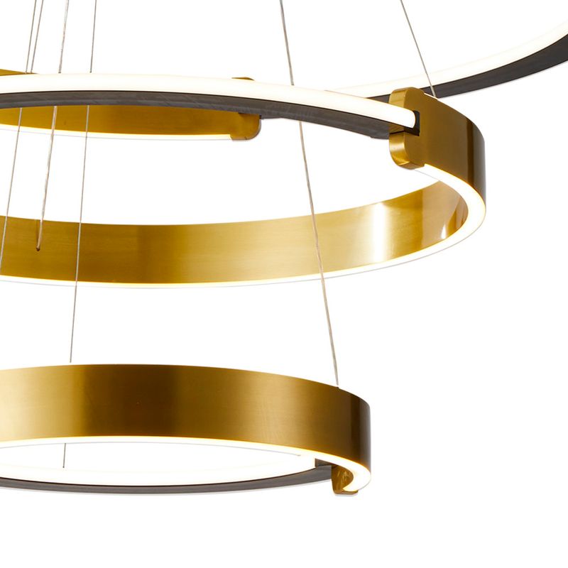 Lustre Pendente Nordecor Uoli 2574 Preto / Ouro Fosco Led Lustre Pendente Nordecor Uoli 2574 Preto / Ouro Fosco Led
