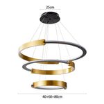 Lustre Pendente Nordecor Uoli 2574 Preto / Ouro Fosco Led Lustre Pendente Nordecor Uoli 2574 Preto / Ouro Fosco Led
