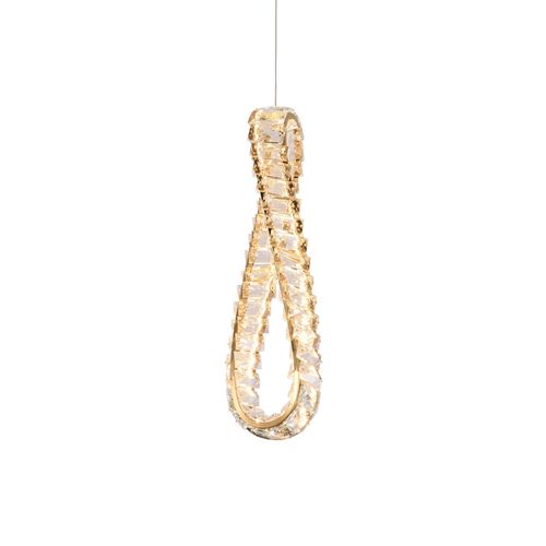 Lustre Pendente Nordecor Lezie In 2741 Ouro Brilho Led Bivolt