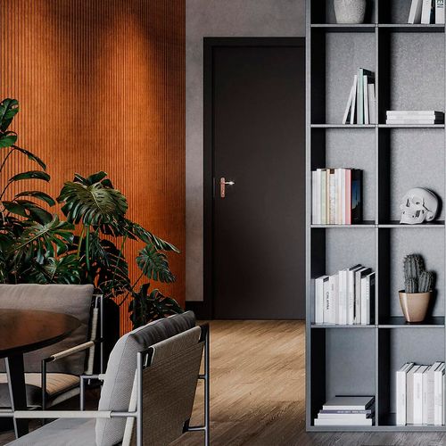 Painel Ripado Laminado de EVA Autocolante RPDOL 10cm Linha Urban Bronze