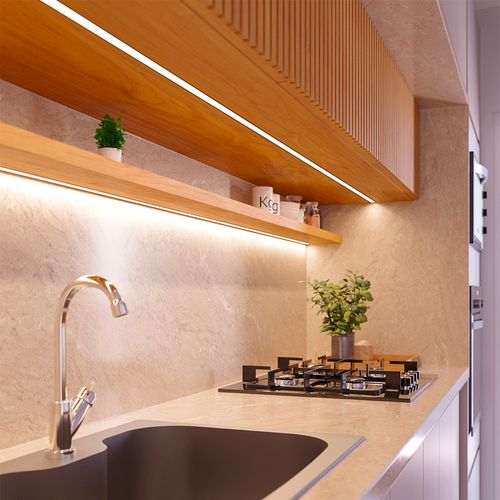 Perfil de Embutir / Sobrepor para Fita Led Blumenau Line Easy Marcenaria 17mm com 2 Metros