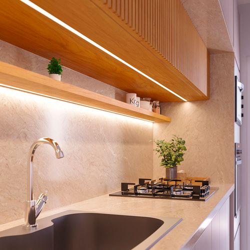 Perfil de Embutir / Sobrepor para Fita Led Blumenau Line Easy Marcenaria 17mm com 2 Metros