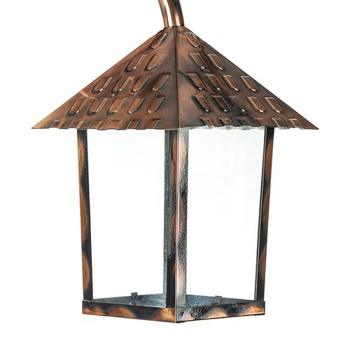 Arandela Blumenau Colonial Quadrada Vidro Liso E27 Bivolt Cobre