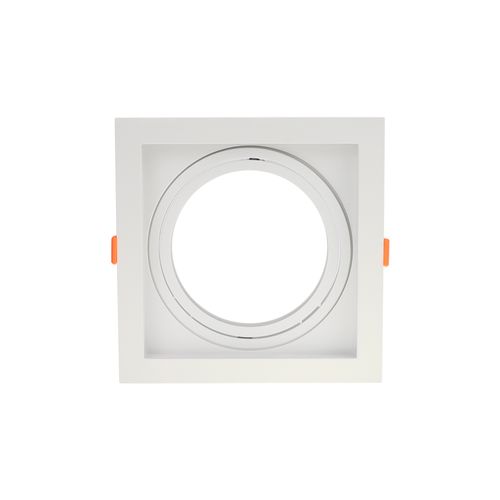 Spot de Embutir Recuado Blumenau Clean para Lâmpada AR111 E27 Quadrado Bivolt