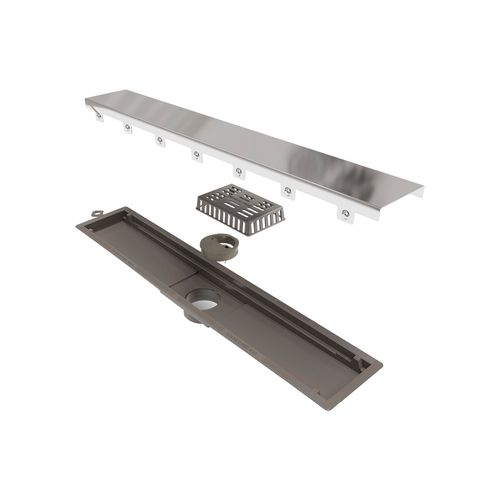 Ralo Linear Novii Seco 8880 50cm Saída Central com Tampa Inox Polida