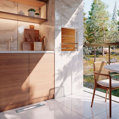 Ralo Linear Novii Seco 8880 50cm Saída Central com Tampa Inox Polida