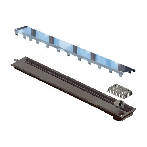 Ralo Linear Novii Seco 4233 75cm Saída na Extremidade com Tampa Inox Polida