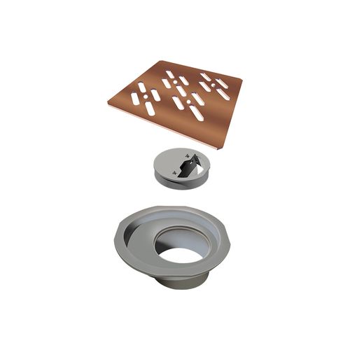 Grelha para Ralo Linear Elleve Quadrada 4024 10x10 Red Gold