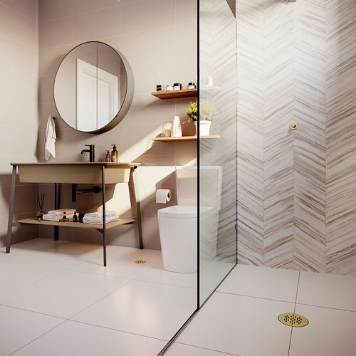 Grelha para Ralo Linear Elleve Redonda 4086 15x15 Gold