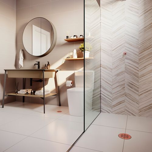 Grelha para Ralo Linear Elleve Redonda 5570 15x15 Rose Gold
