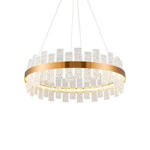 Lustre Pendente Nordecor Lowy 2761 60cm Dourado Brilho Led Bivolt