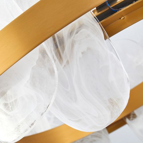 Lustre Pendente Nordecor Bloe 2778 82cm Dourado Fosco Led Bivolt