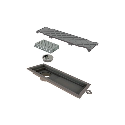 Ralo Linear Novii Seco 6083 25cm Saída na Extremidade com Tampa Oculta