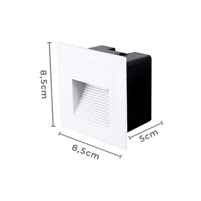 balizador-nordecor-linder-embutir-quadrado-led-bivolt-branco-3000k-luz-amarela-3