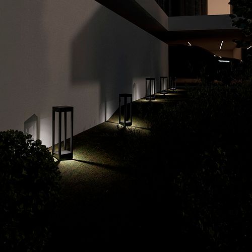 Luminária de Jardim Nordecor Zean 2683 40cm Led 10W Bivolt Preto 3000K Luz Amarela