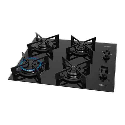Cooktop a Gás Fischer Fit Line com 4 Bocas Preto