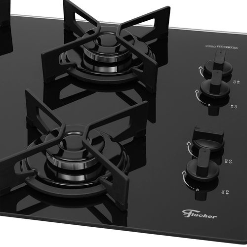 Cooktop a Gás Fischer Fit Line com 4 Bocas Preto