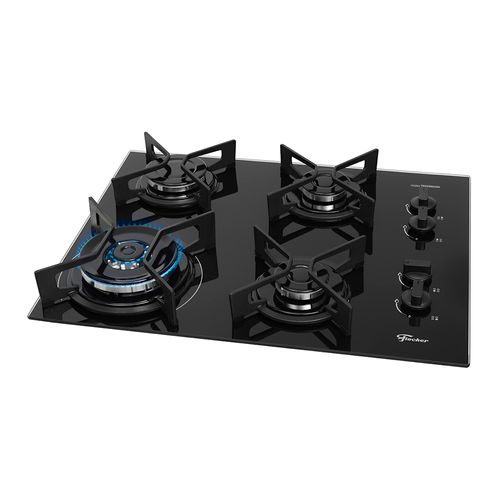 Cooktop a Gás Fischer Fit Line Tripla Chama com 4 Bocas Preto