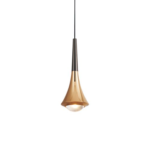 Lustre Pendente Astraled Tureis PT-9136 Dourado / Preto Led Bivolt