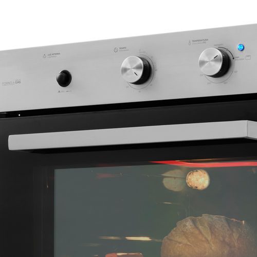 Forno a Gás de Embutir Fischer Infinity 78L com Grill Inox