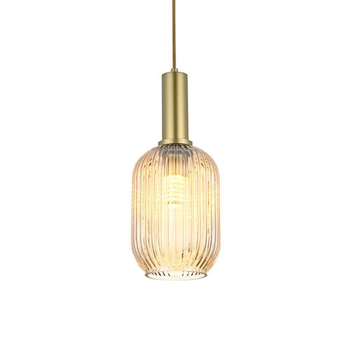 Lustre Pendente Nordecor Canne Lon 2913 Ouro Champagne E27 Bivolt
