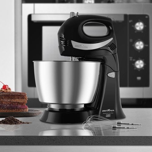 Batedeira Britânia Diamante Inox Turbo Duo 550W Preta